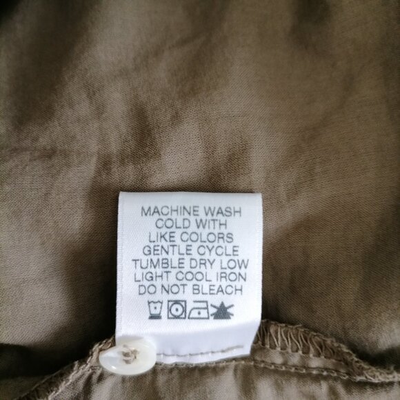 Xirena Womens Moss Green Balloon Sleeve Ruffle Gathere Poplin Blouse Size L - Picture 8 of 8